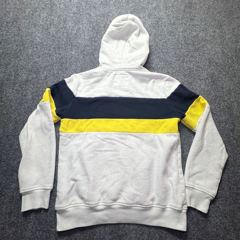 Abercrombie Kids Boys 11/12 Hoodie White Grey Navy Yellow Colorblock Sweatshirt - Picture 7 of 8